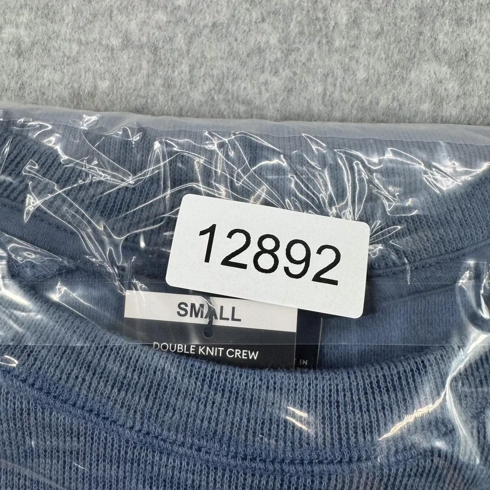 Banana Republic Sweater Mens Small Blue Double Knit Crew Pullover Preppy NEW $60